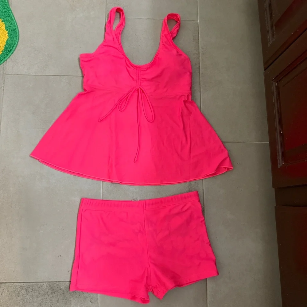 Pink swimsuit top and bottom
